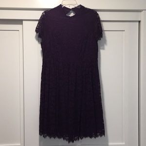 Torrid Purple Lace Dress with Back Cutout, Size 14